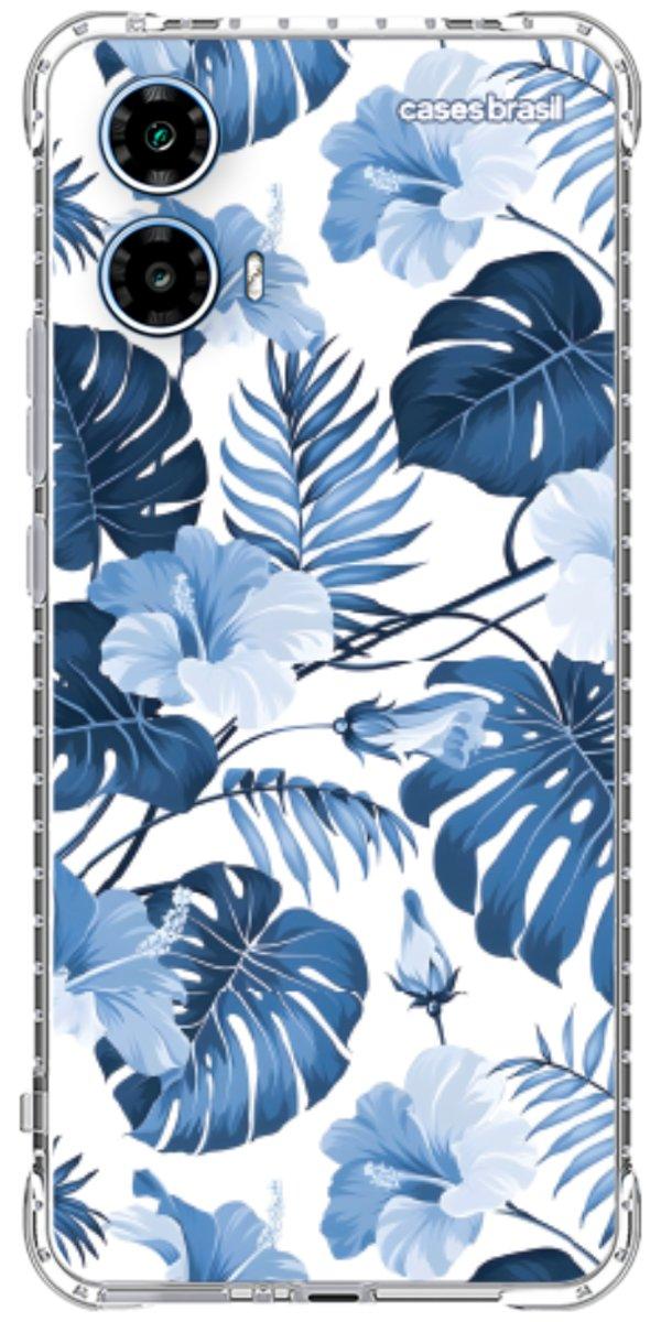 Capinha para Celular Folhagem Tropical Azul