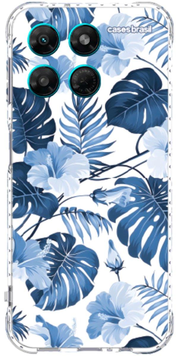 Capinha para Celular Folhagem Tropical Azul