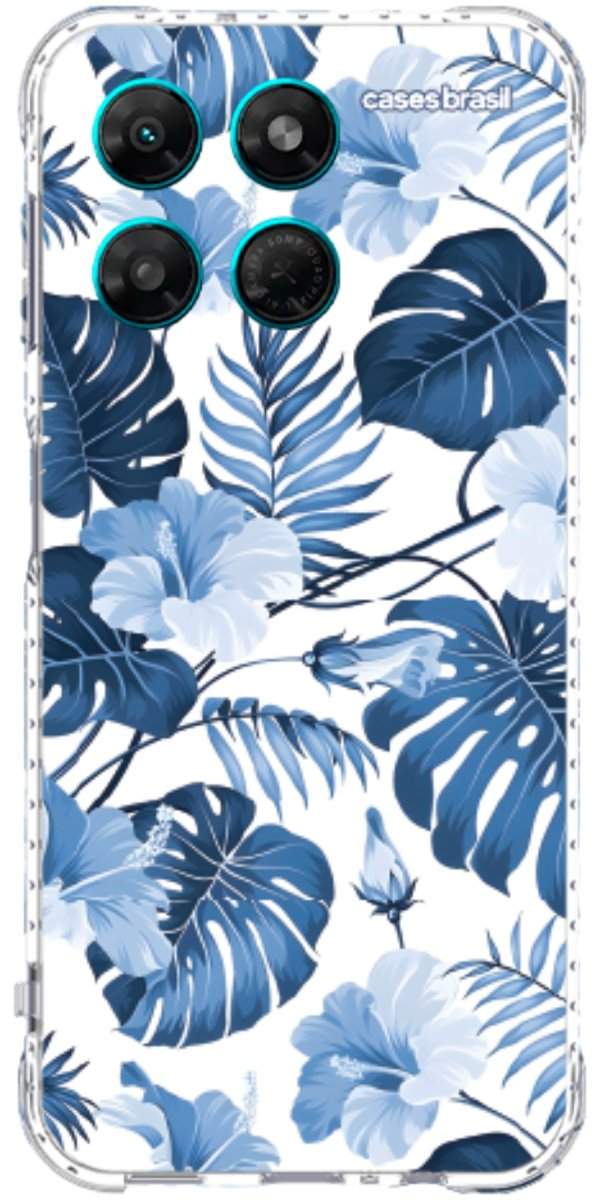 Capinha para Celular Folhagem Tropical Azul