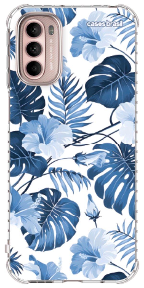 Capinha para Celular Folhagem Tropical Azul