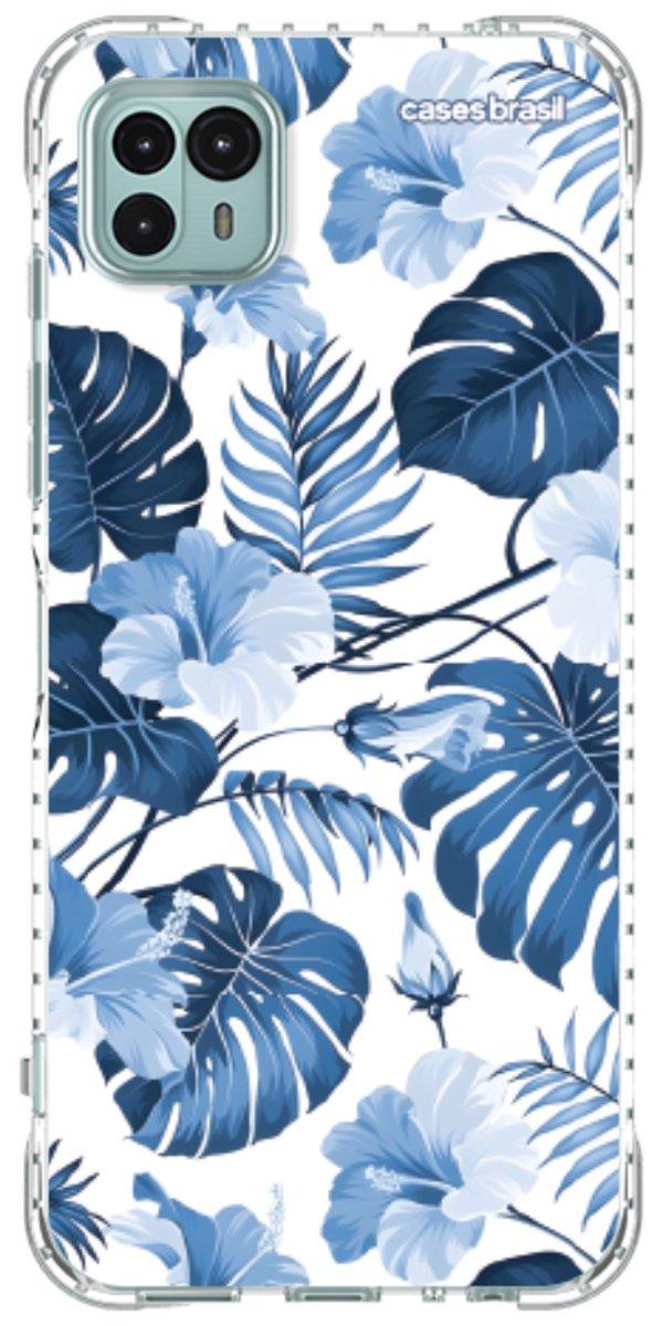 Capinha para Celular Folhagem Tropical Azul