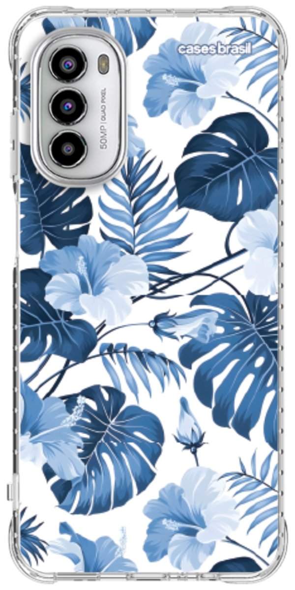 Capinha para Celular Folhagem Tropical Azul