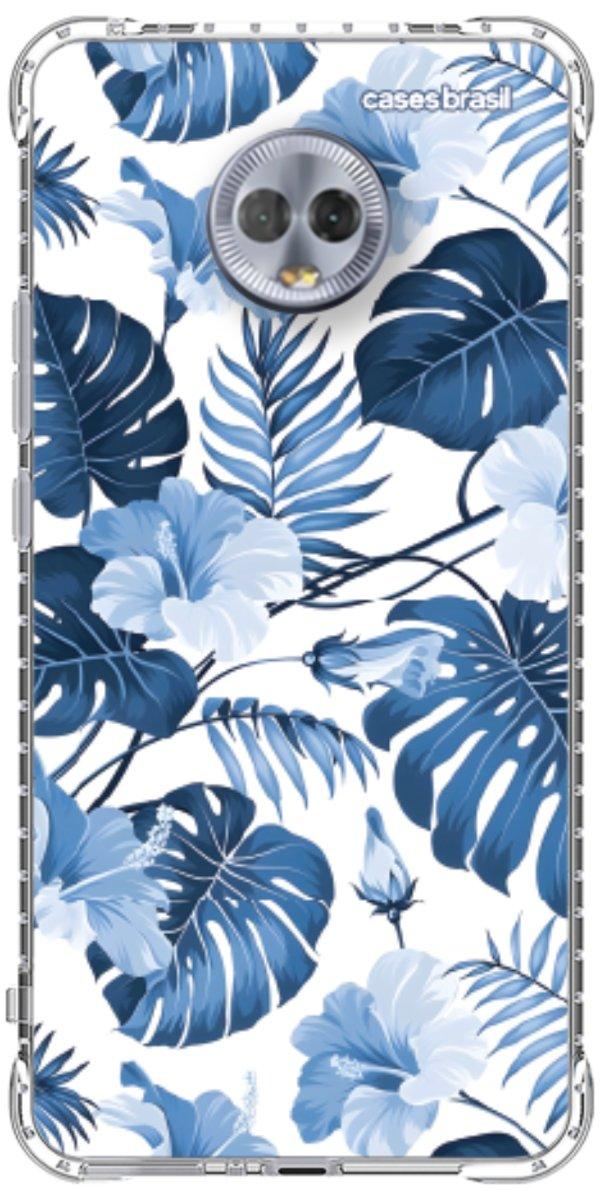 Capinha para Celular Folhagem Tropical Azul