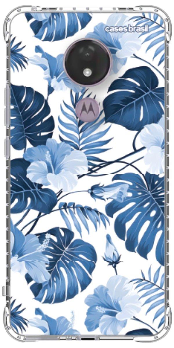 Capinha para Celular Folhagem Tropical Azul