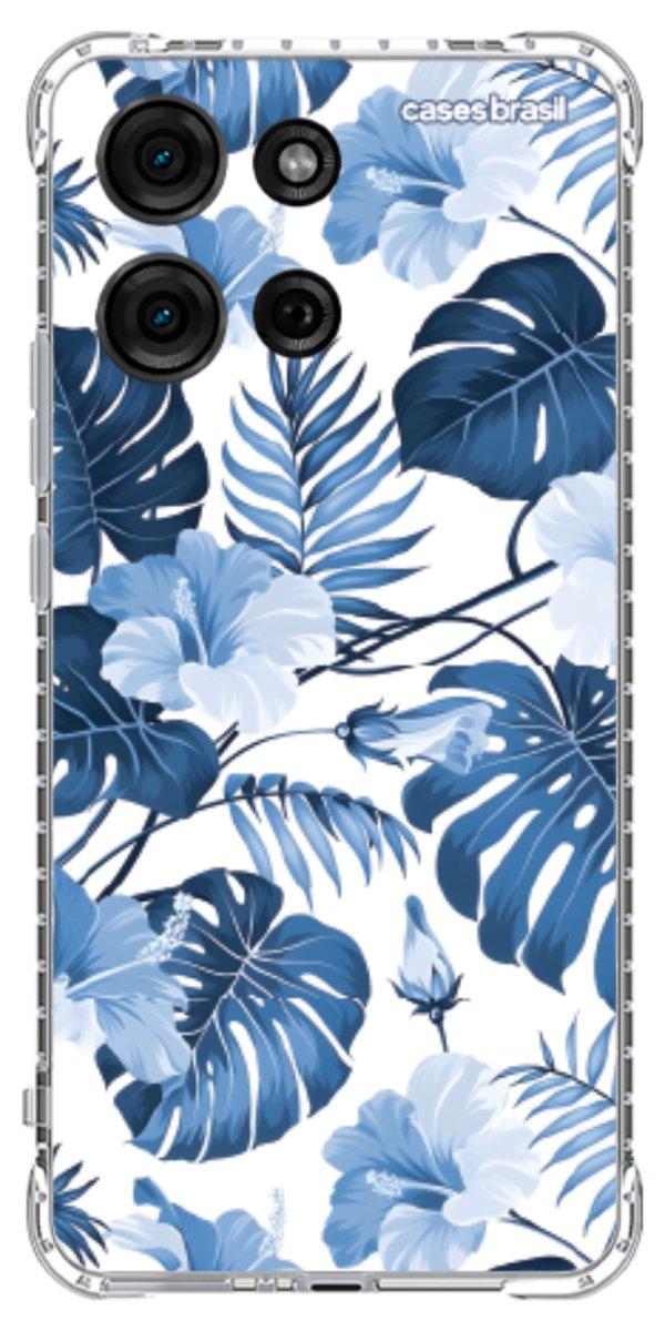 Capinha para Celular Folhagem Tropical Azul