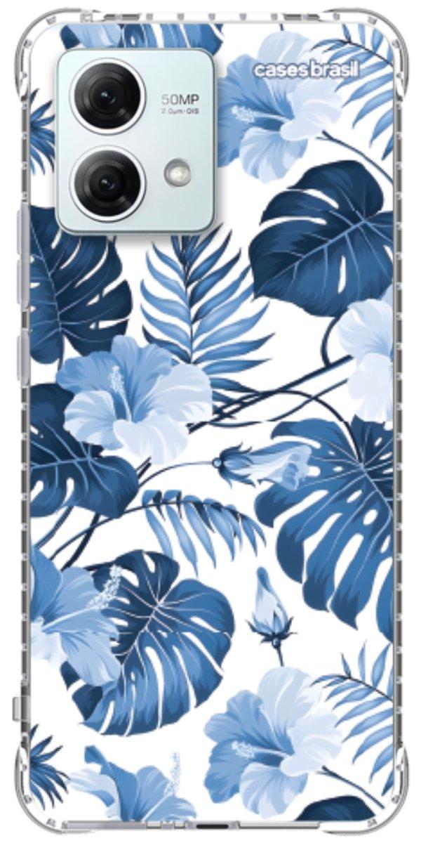 Capinha para Celular Folhagem Tropical Azul