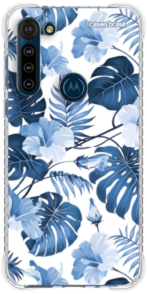 Capinha para Celular Folhagem Tropical Azul