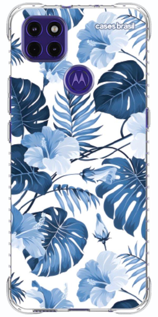Capinha para Celular Folhagem Tropical Azul