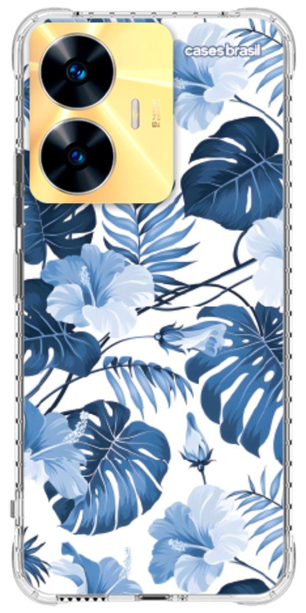 Capinha para Celular Folhagem Tropical Azul