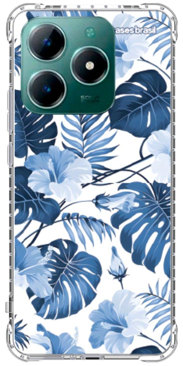 Capinha para Celular Folhagem Tropical Azul