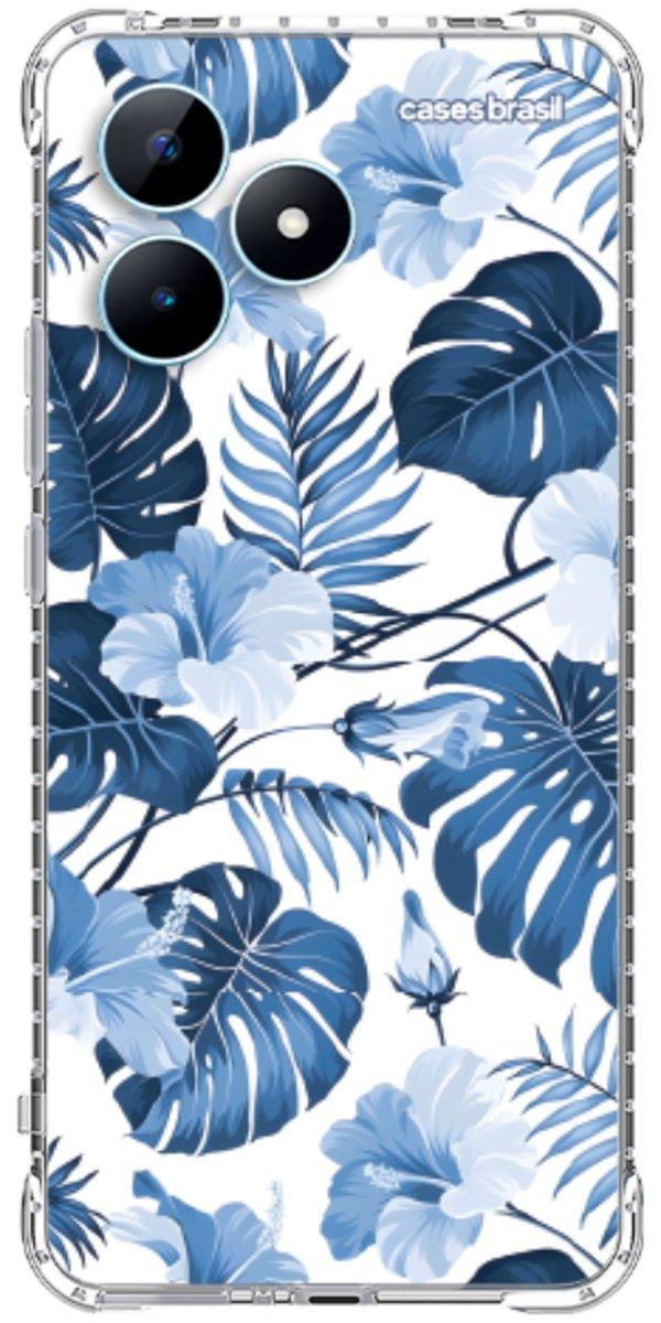 Capinha para Celular Folhagem Tropical Azul