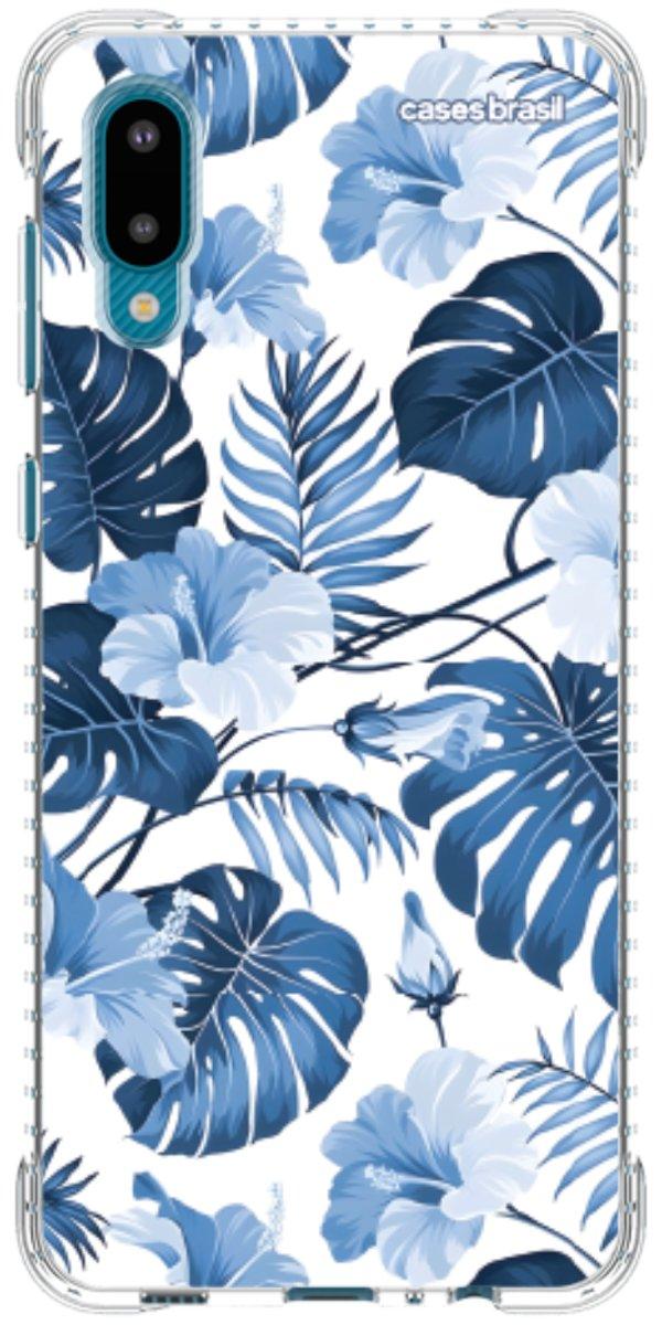 Capinha para Celular Folhagem Tropical Azul