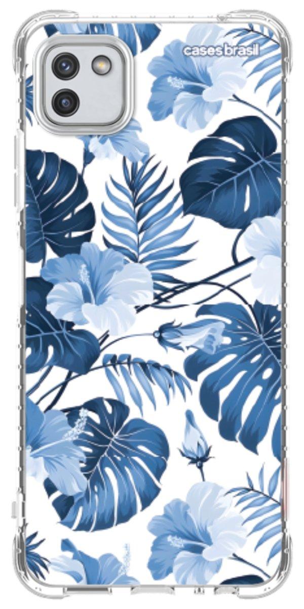 Capinha para Celular Folhagem Tropical Azul