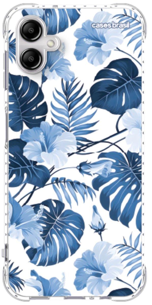 Capinha para Celular Folhagem Tropical Azul