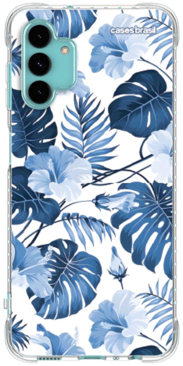 Capinha para Celular Folhagem Tropical Azul