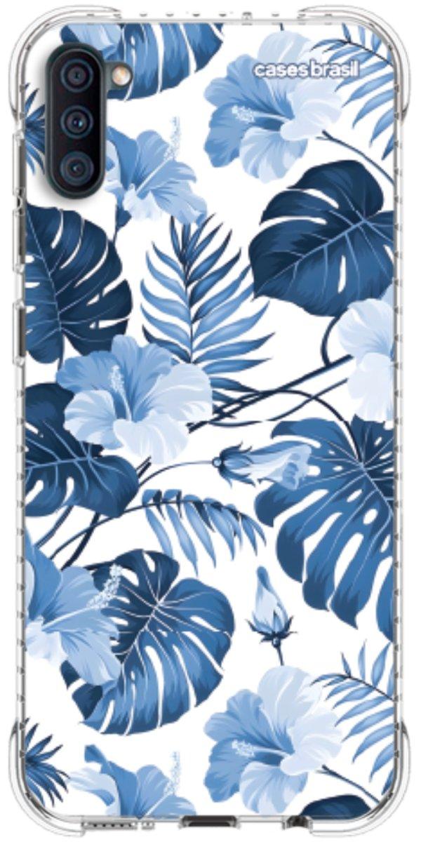 Capinha para Celular Folhagem Tropical Azul