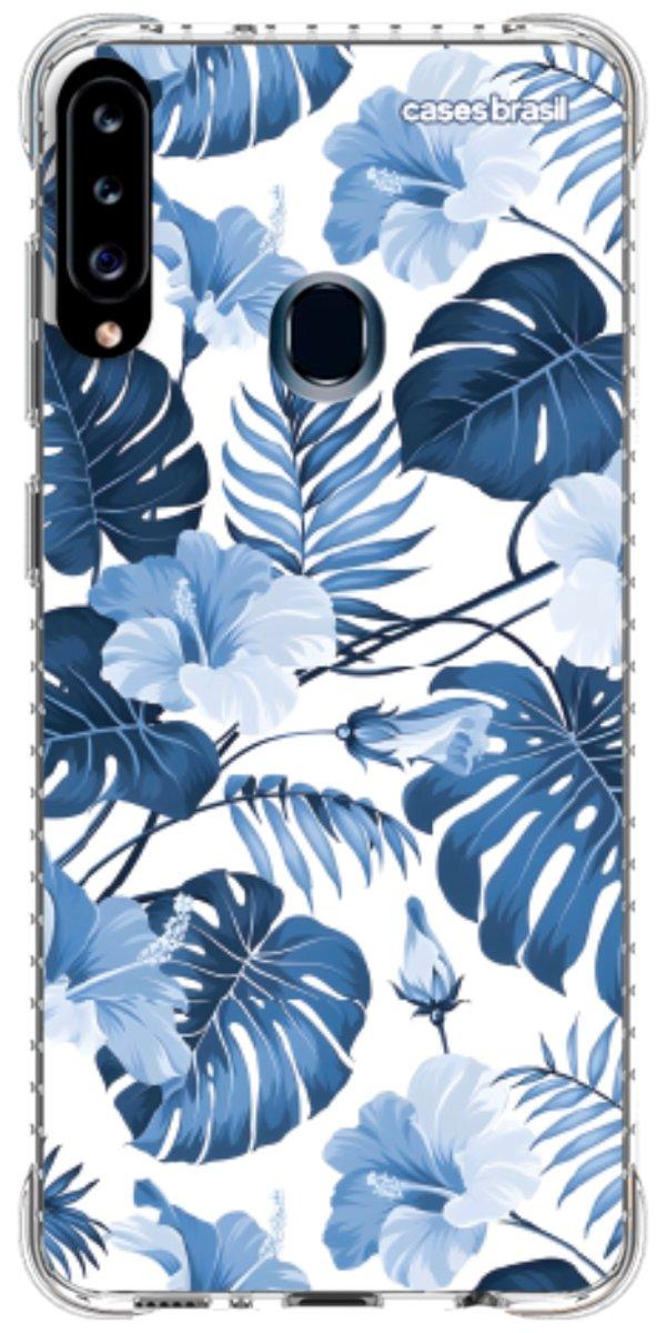 Capinha para Celular Folhagem Tropical Azul