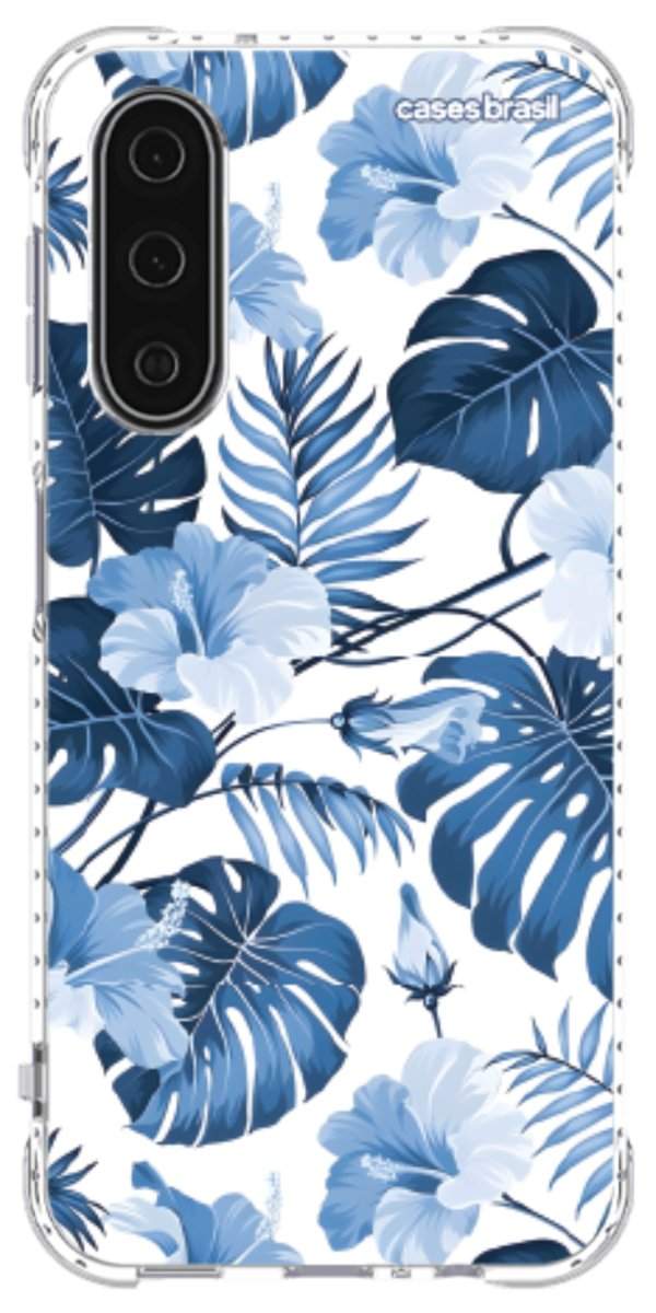 Capinha para Celular Folhagem Tropical Azul