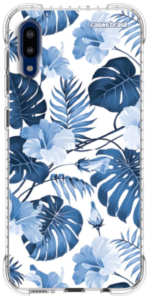 Capinha para Celular Folhagem Tropical Azul