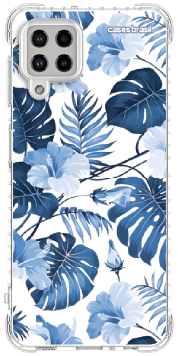 Capinha para Celular Folhagem Tropical Azul