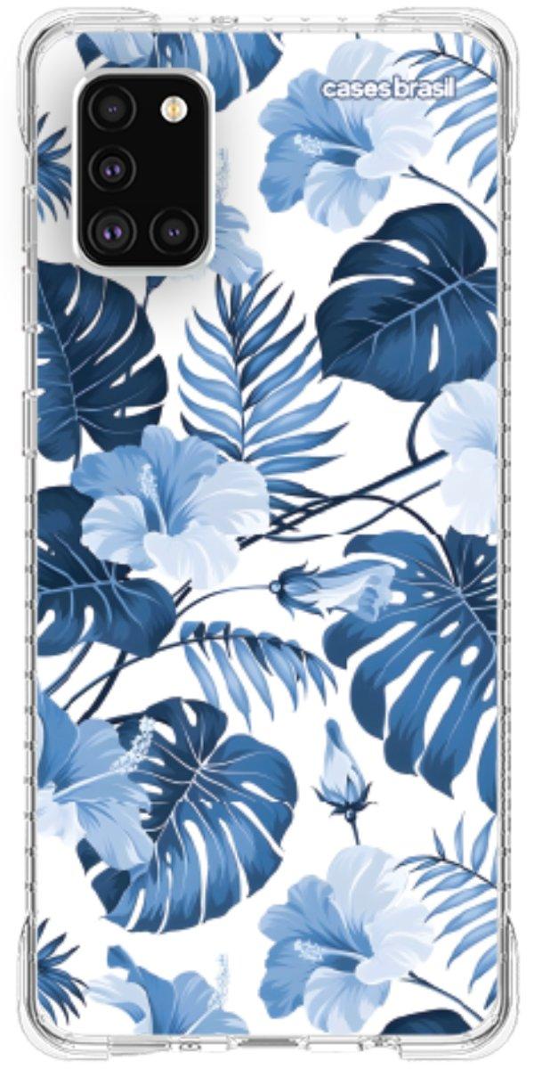 Capinha para Celular Folhagem Tropical Azul