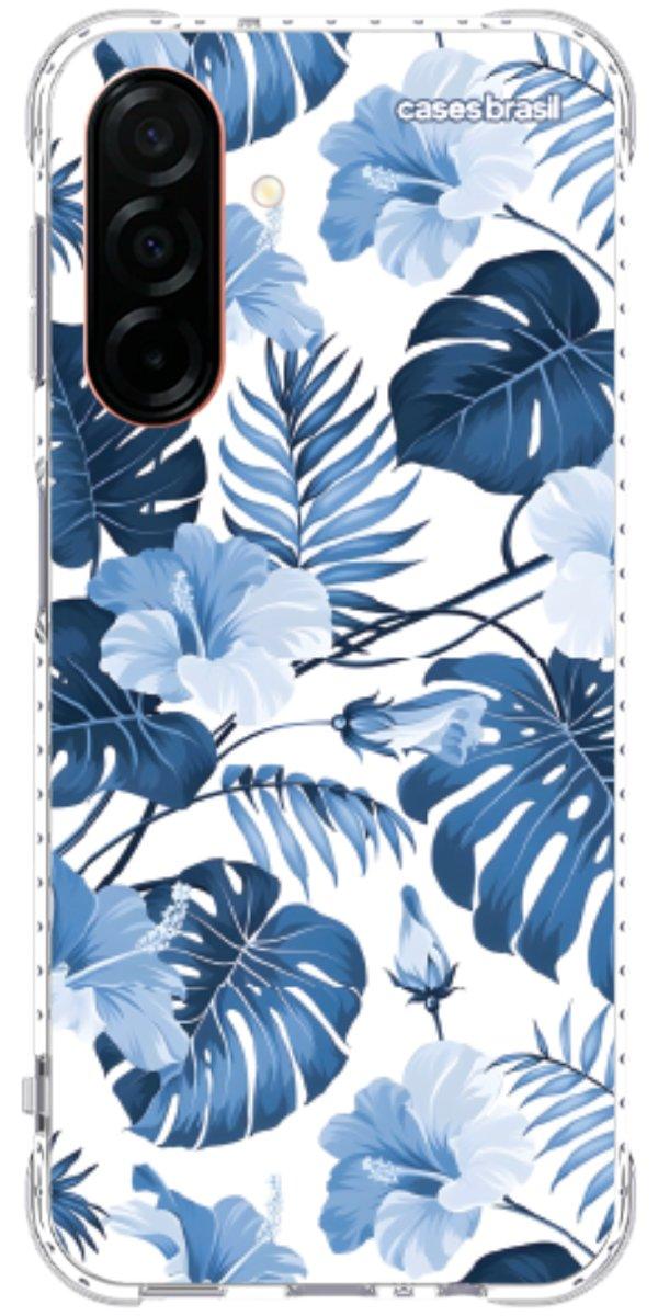 Capinha para Celular Folhagem Tropical Azul