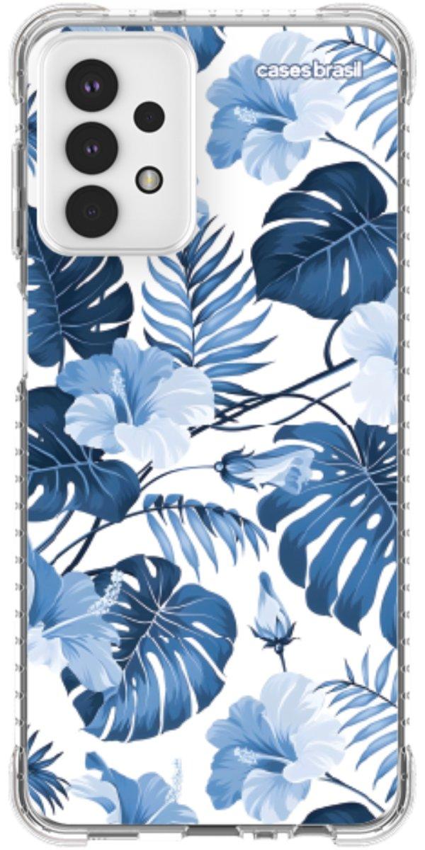 Capinha para Celular Folhagem Tropical Azul