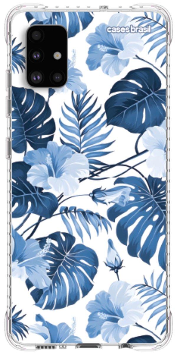 Capinha para Celular Folhagem Tropical Azul