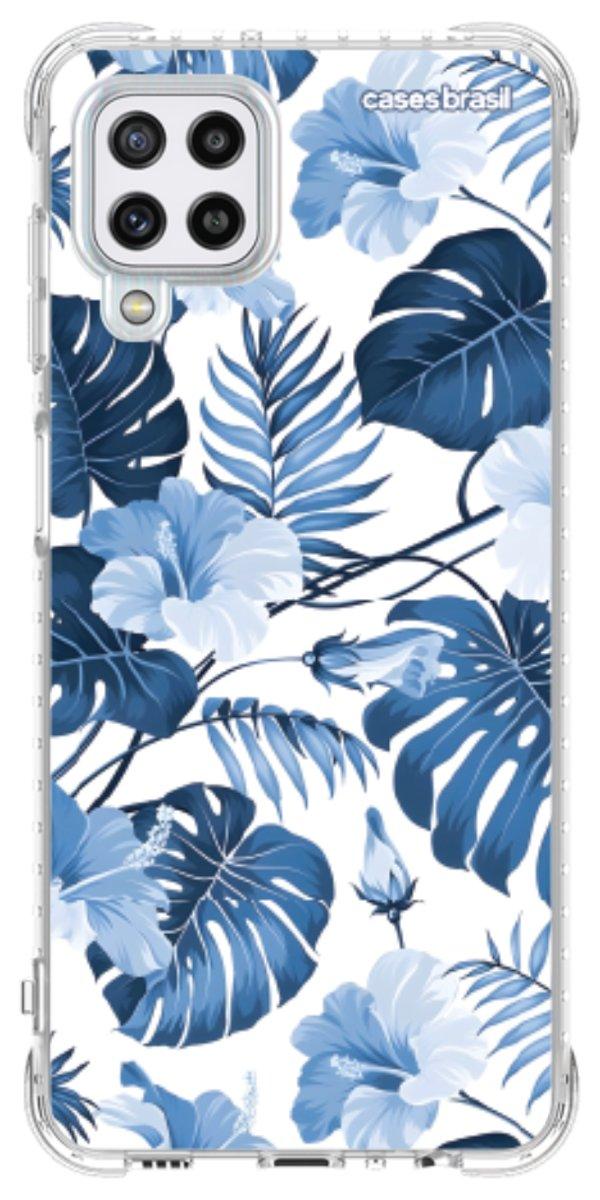 Capinha para Celular Folhagem Tropical Azul