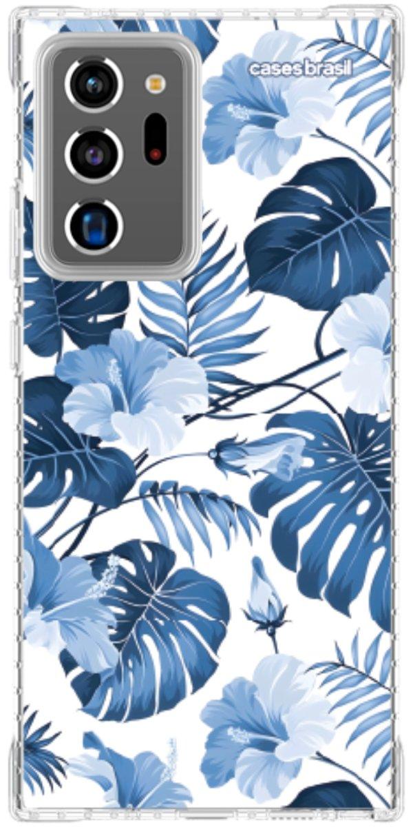 Capinha para Celular Folhagem Tropical Azul