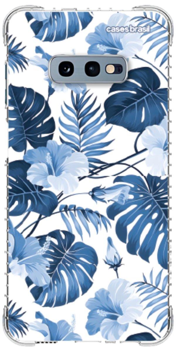 Capinha para Celular Folhagem Tropical Azul