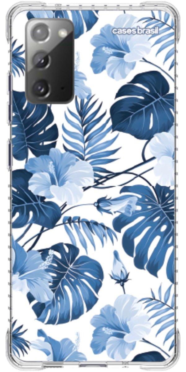 Capinha para Celular Folhagem Tropical Azul