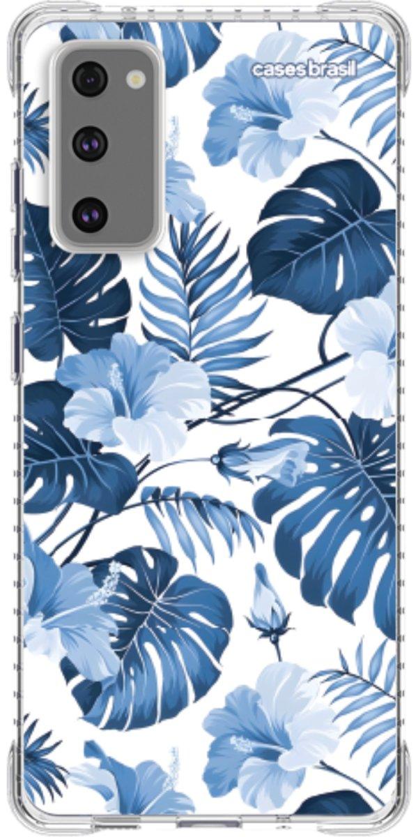 Capinha para Celular Folhagem Tropical Azul