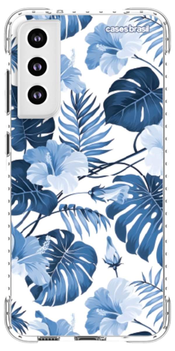 Capinha para Celular Folhagem Tropical Azul