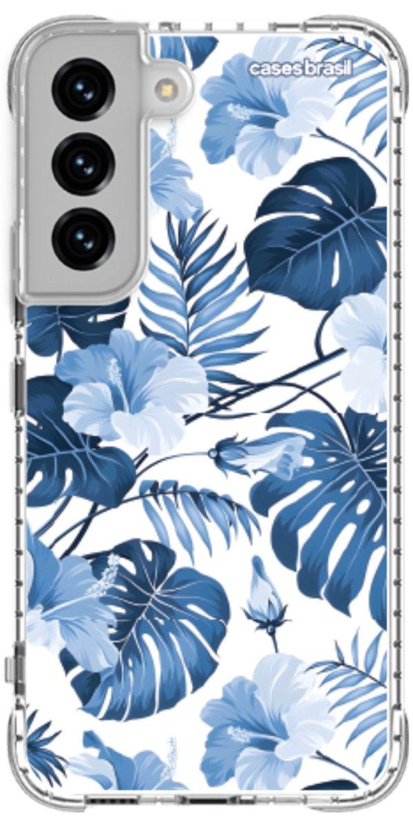 Capinha para Celular Folhagem Tropical Azul
