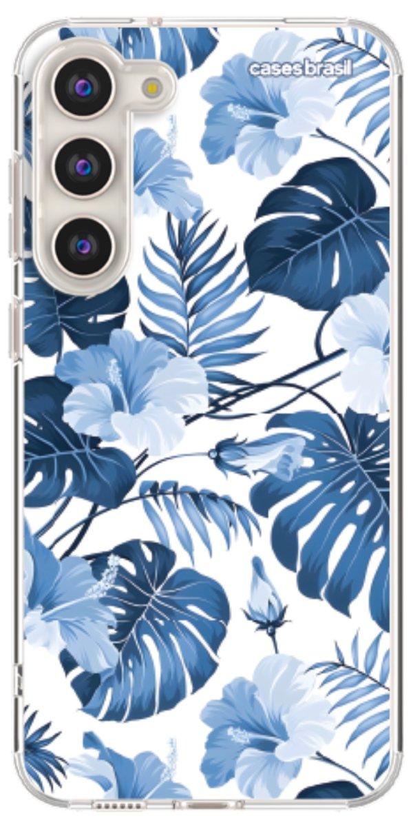 Capinha para Celular Folhagem Tropical Azul