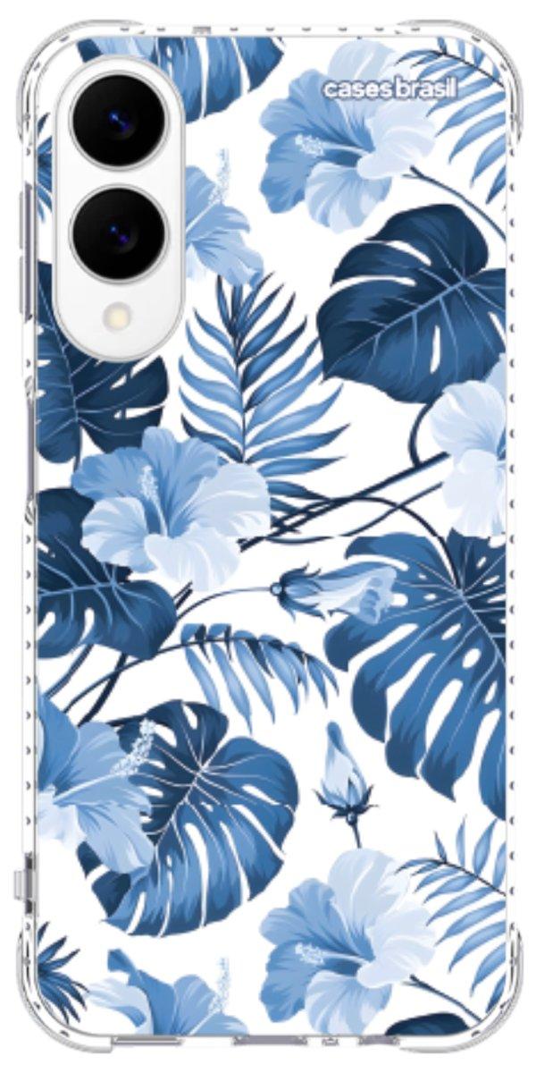 Capinha para Celular Folhagem Tropical Azul