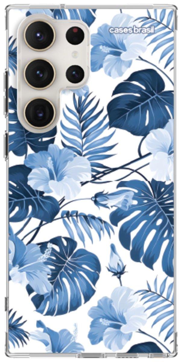 Capinha para Celular Folhagem Tropical Azul