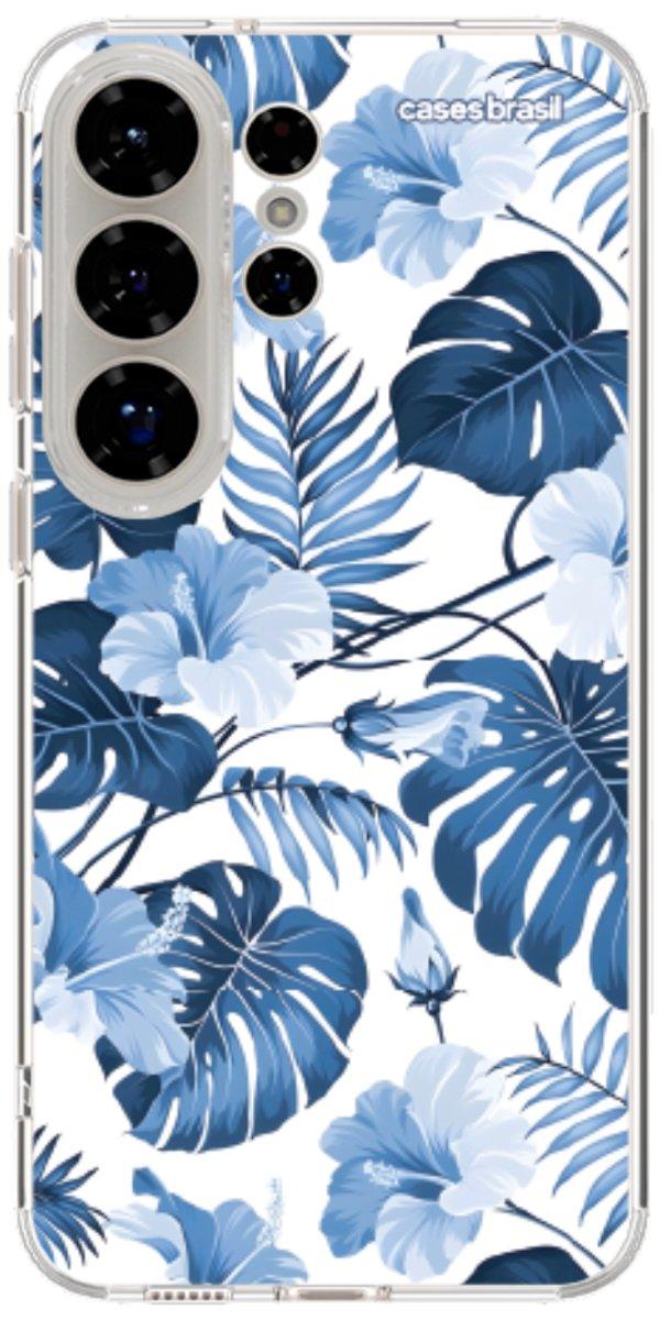 Capinha para Celular Folhagem Tropical Azul