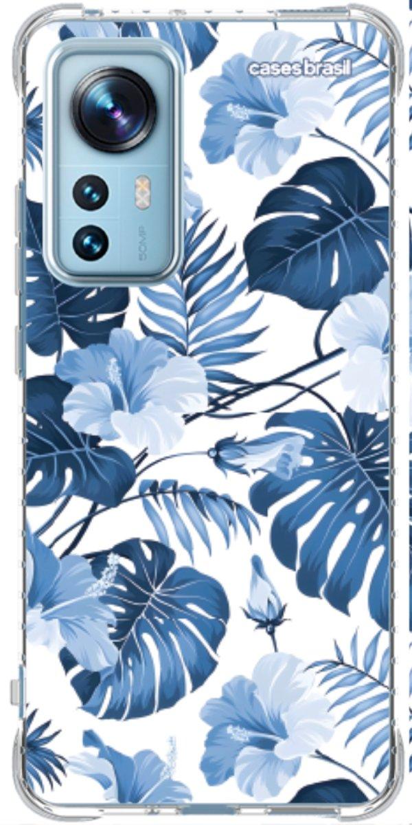 Capinha para Celular Folhagem Tropical Azul