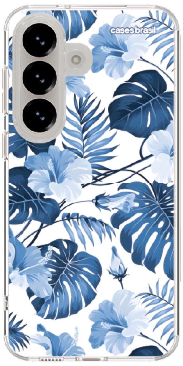 Capinha para Celular Folhagem Tropical Azul