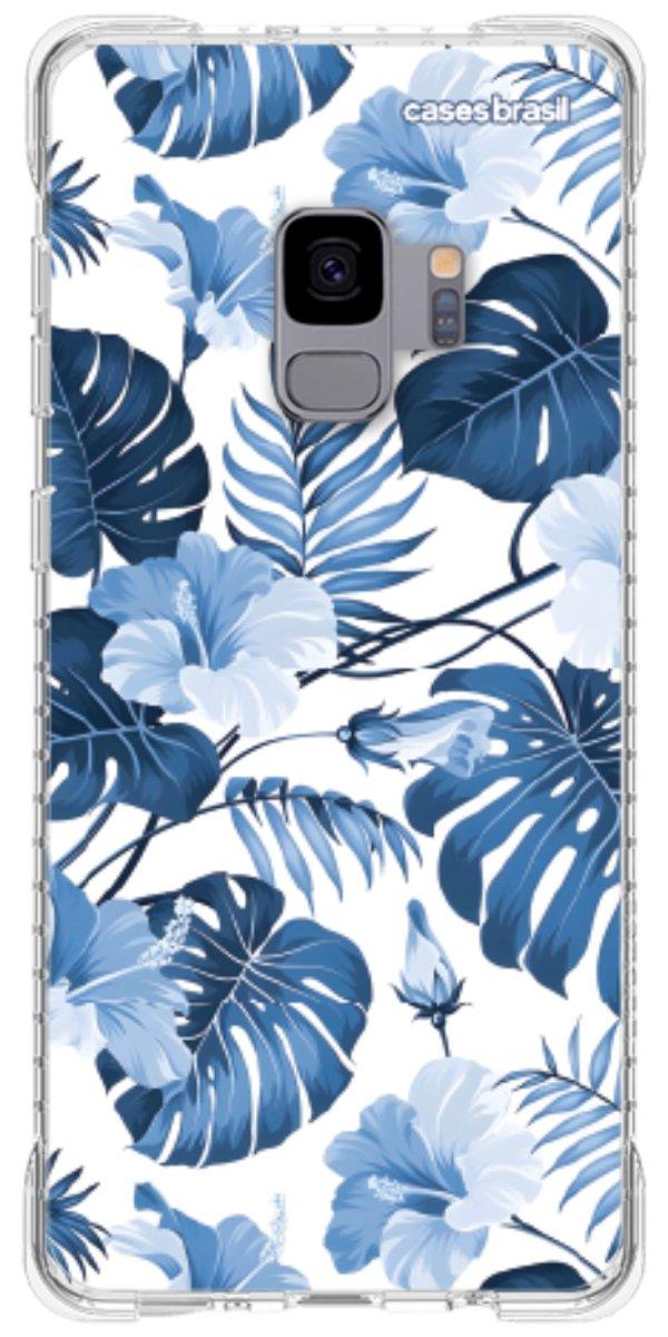 Capinha para Celular Folhagem Tropical Azul