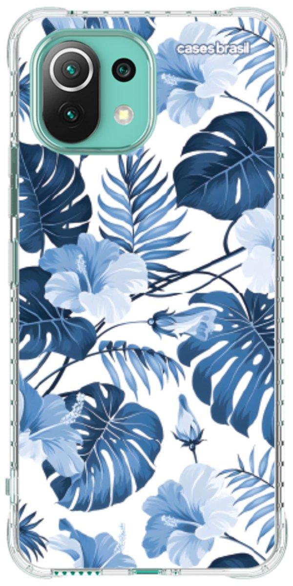 Capinha para Celular Folhagem Tropical Azul