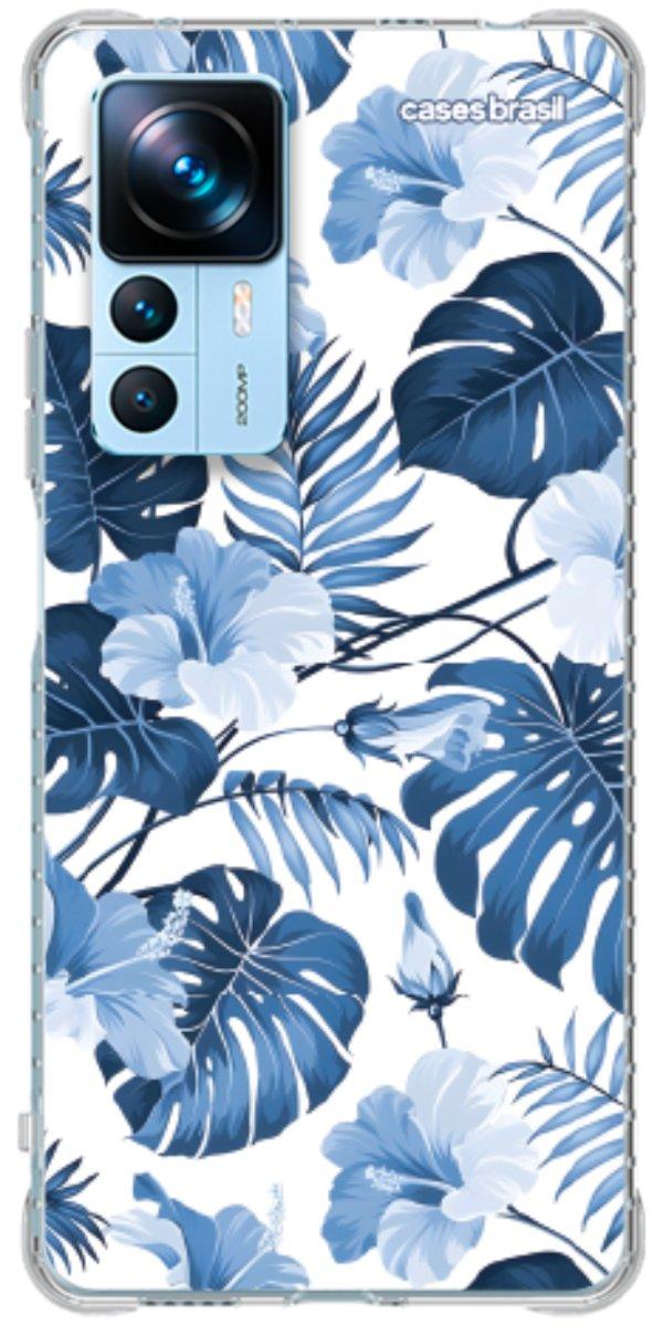 Capinha para Celular Folhagem Tropical Azul