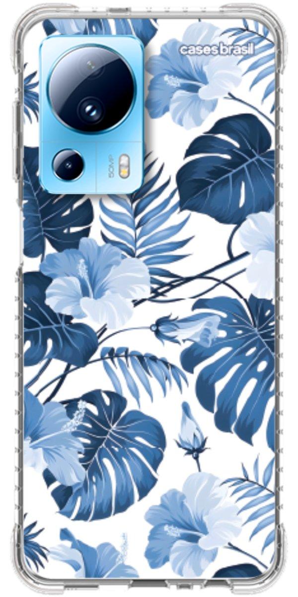 Capinha para Celular Folhagem Tropical Azul