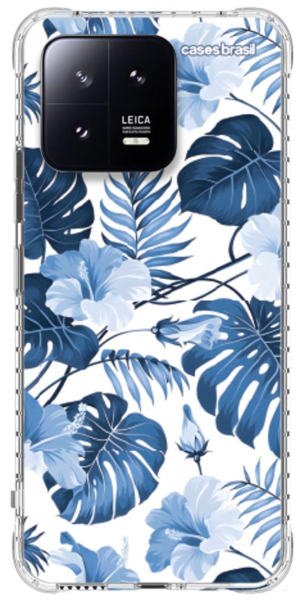 Capinha para Celular Folhagem Tropical Azul