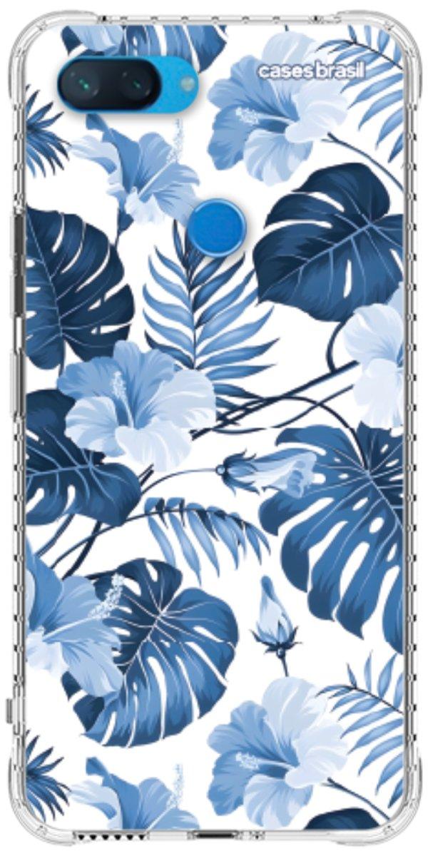 Capinha para Celular Folhagem Tropical Azul