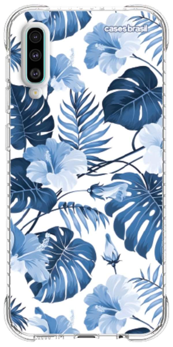 Capinha para Celular Folhagem Tropical Azul