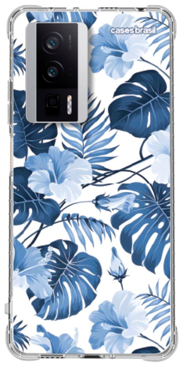 Capinha para Celular Folhagem Tropical Azul