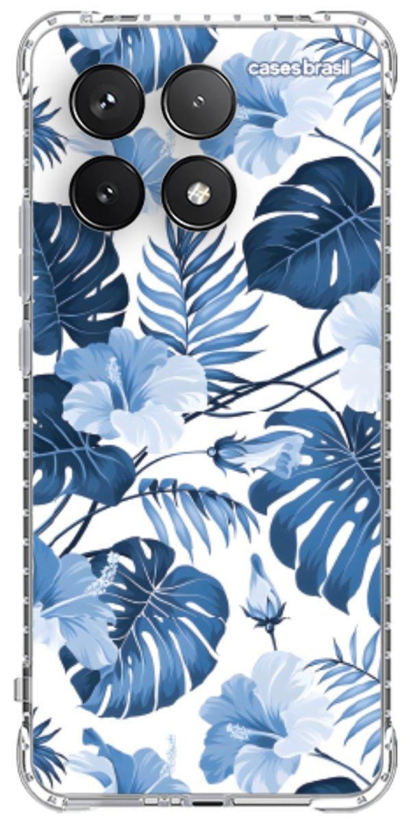 Capinha para Celular Folhagem Tropical Azul